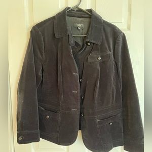 Talbots Black Velvet Blazer 14W